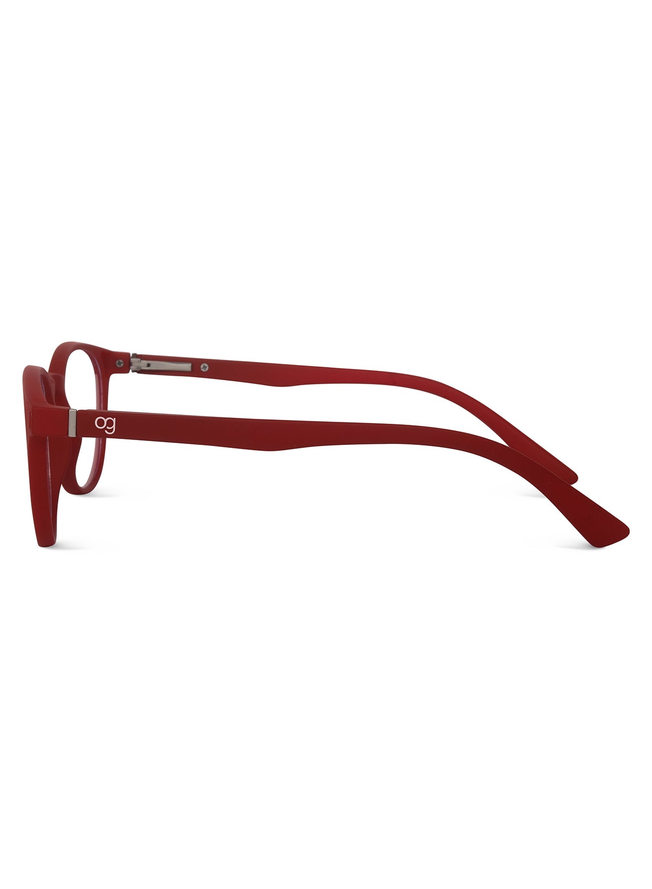 Burgundy Noctra Round Blue Screen Glasses - View 10