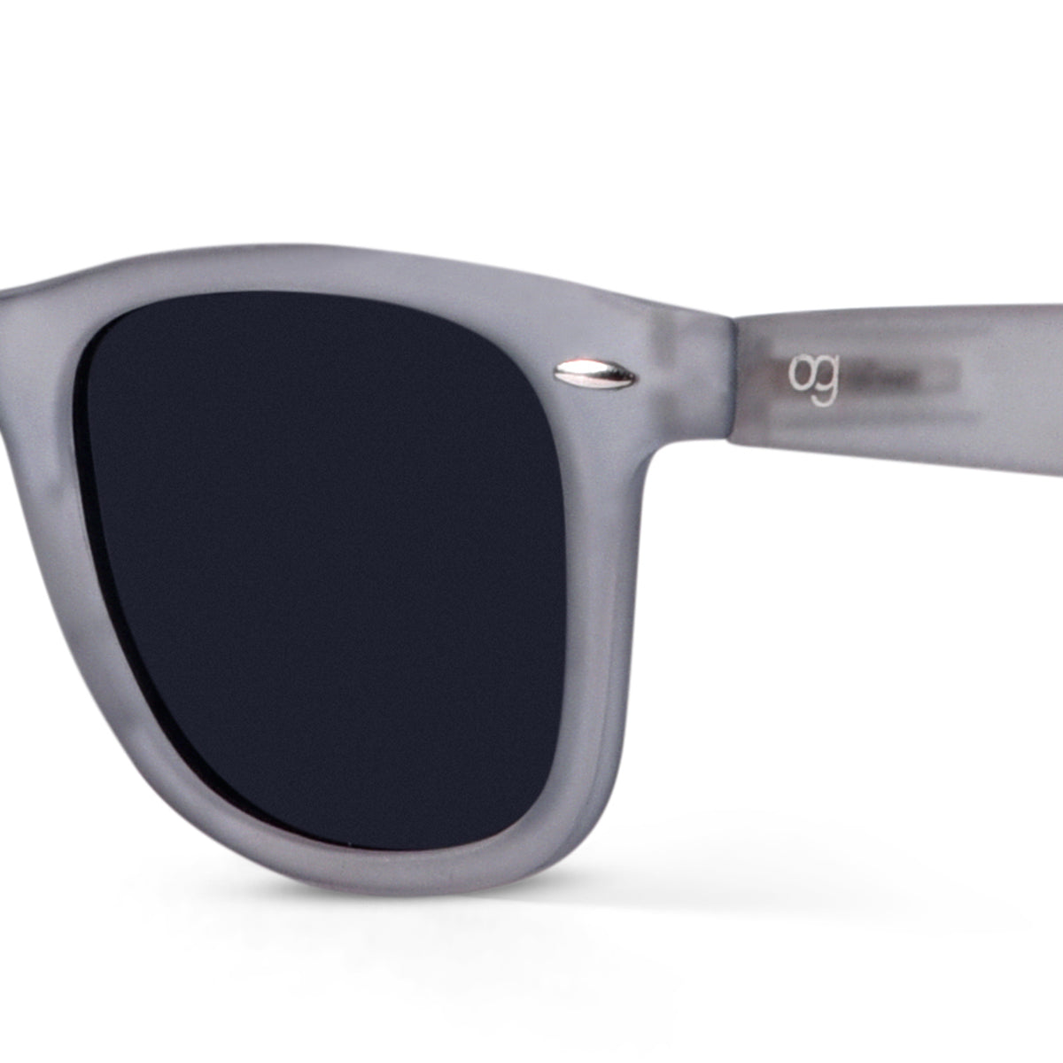 Grey Transparent Polarized Wayfarer Sunglasses - View 8