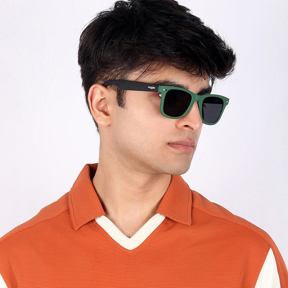Black X Green Polarized Wayfarer Sunglasses - View 23