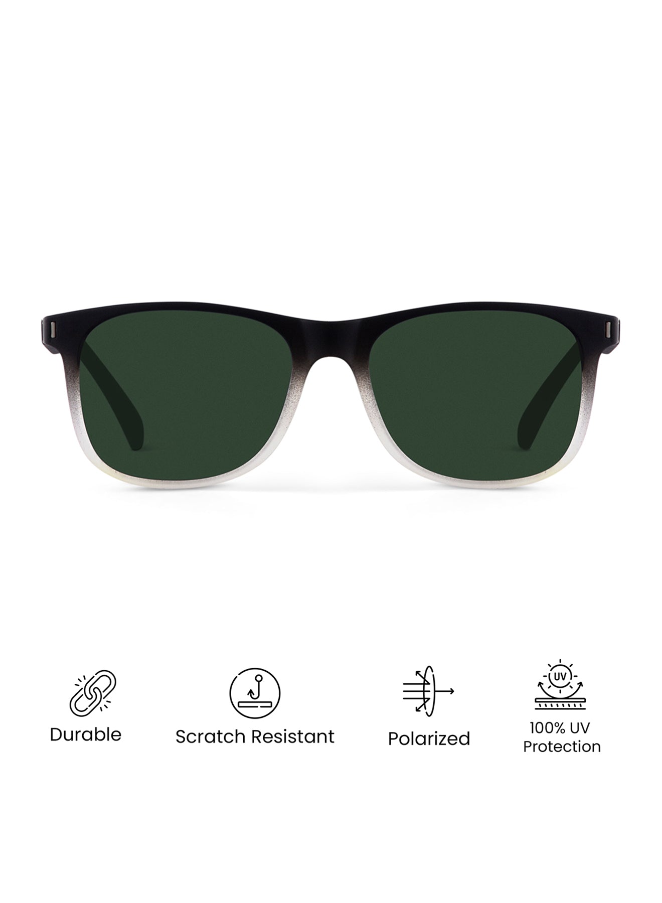 Green Polarized Wayfarer Sunglasses - View 40