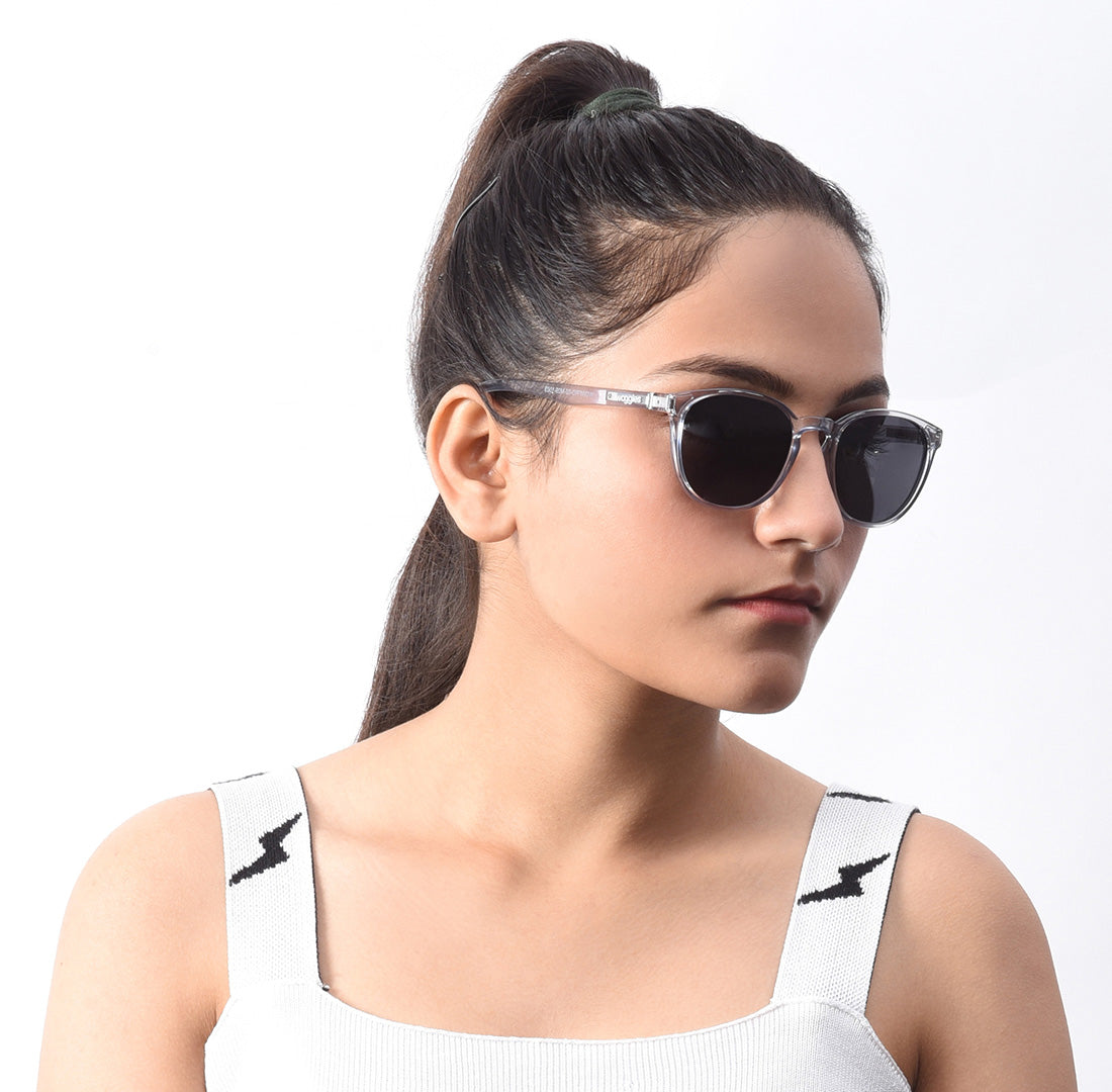 Clear Polarized Round Sunglasses - View 5