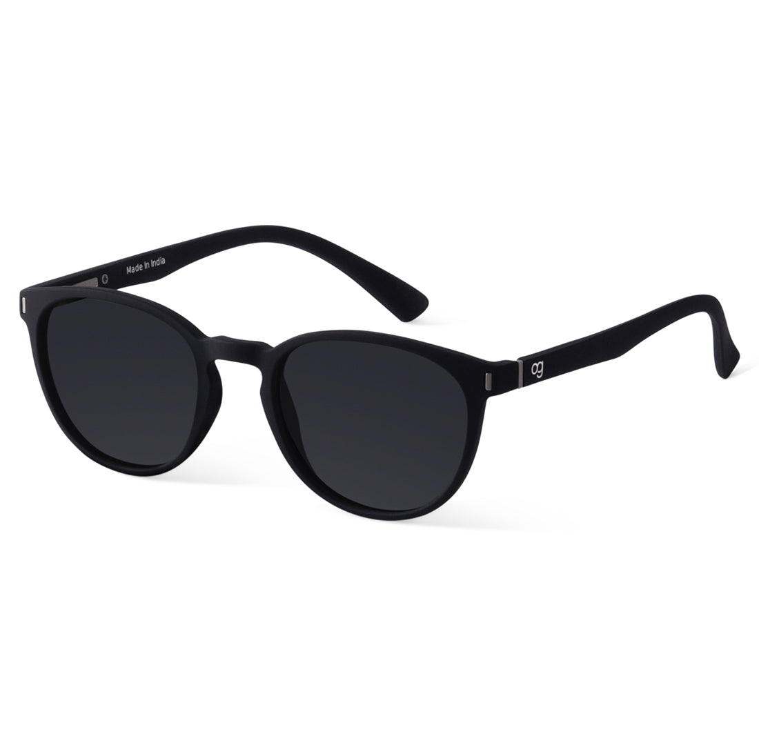 Black Polarized Round Sunglasses