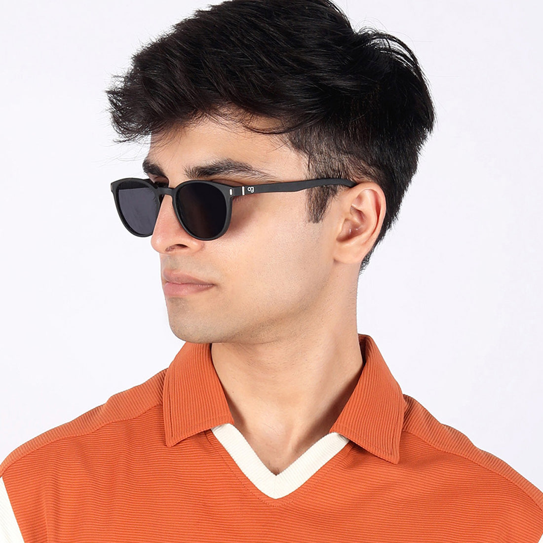 Black Polarized Round Sunglasses - View 17