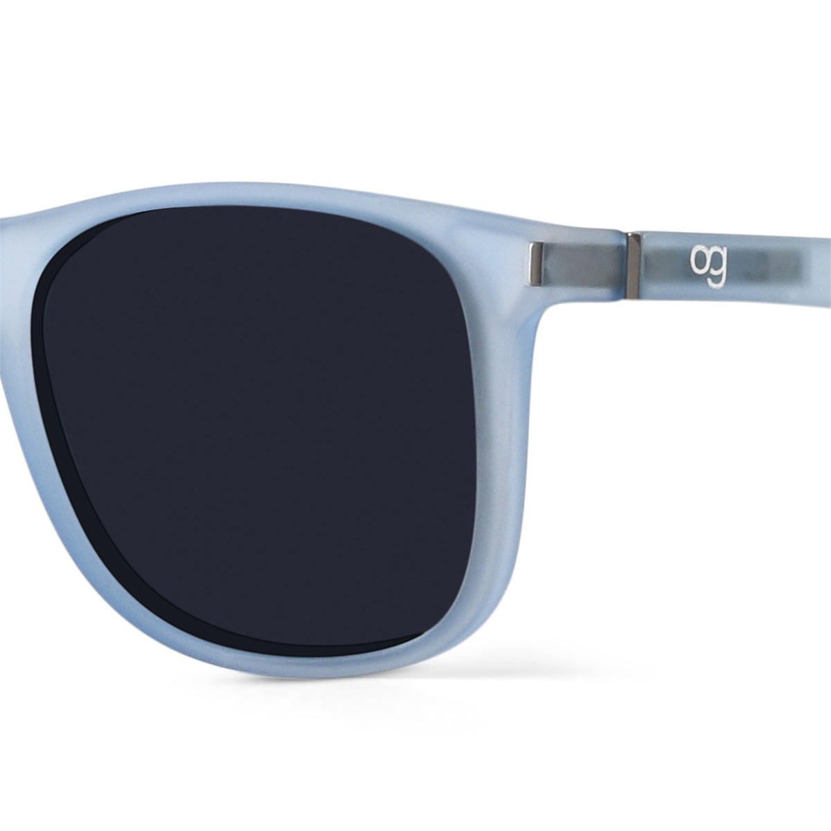 Blue Transparent Polarized Square Sunglasses - View 2