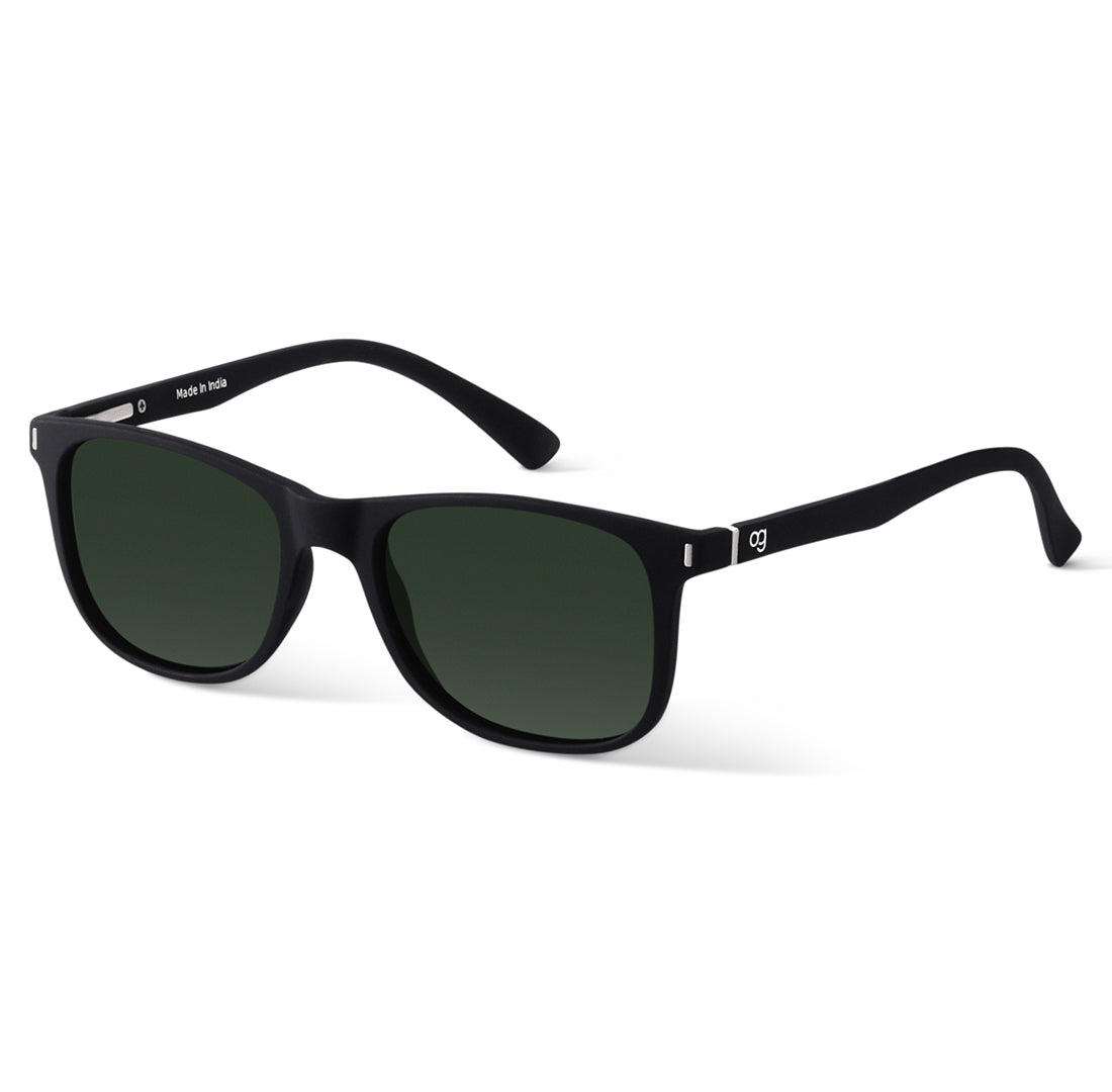 Green Polarized Square Sunglasses