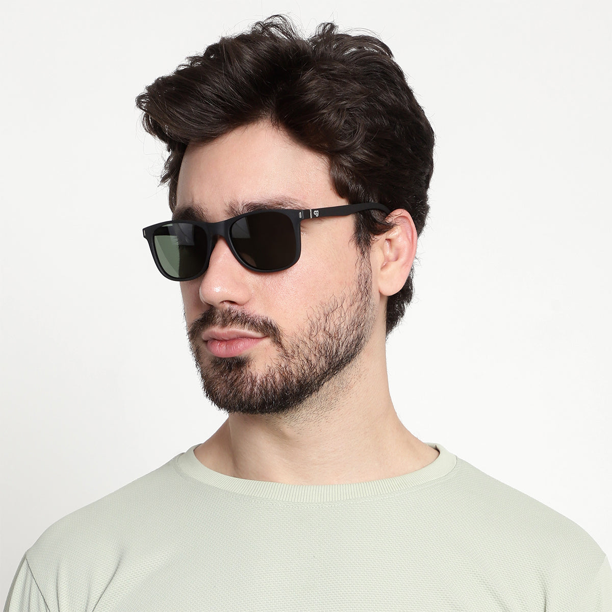 Green Polarized Square Sunglasses - View 20