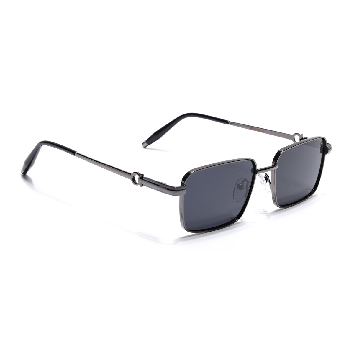 Mocha Grey Rectangle Sunglasses for Men and Women - view 2