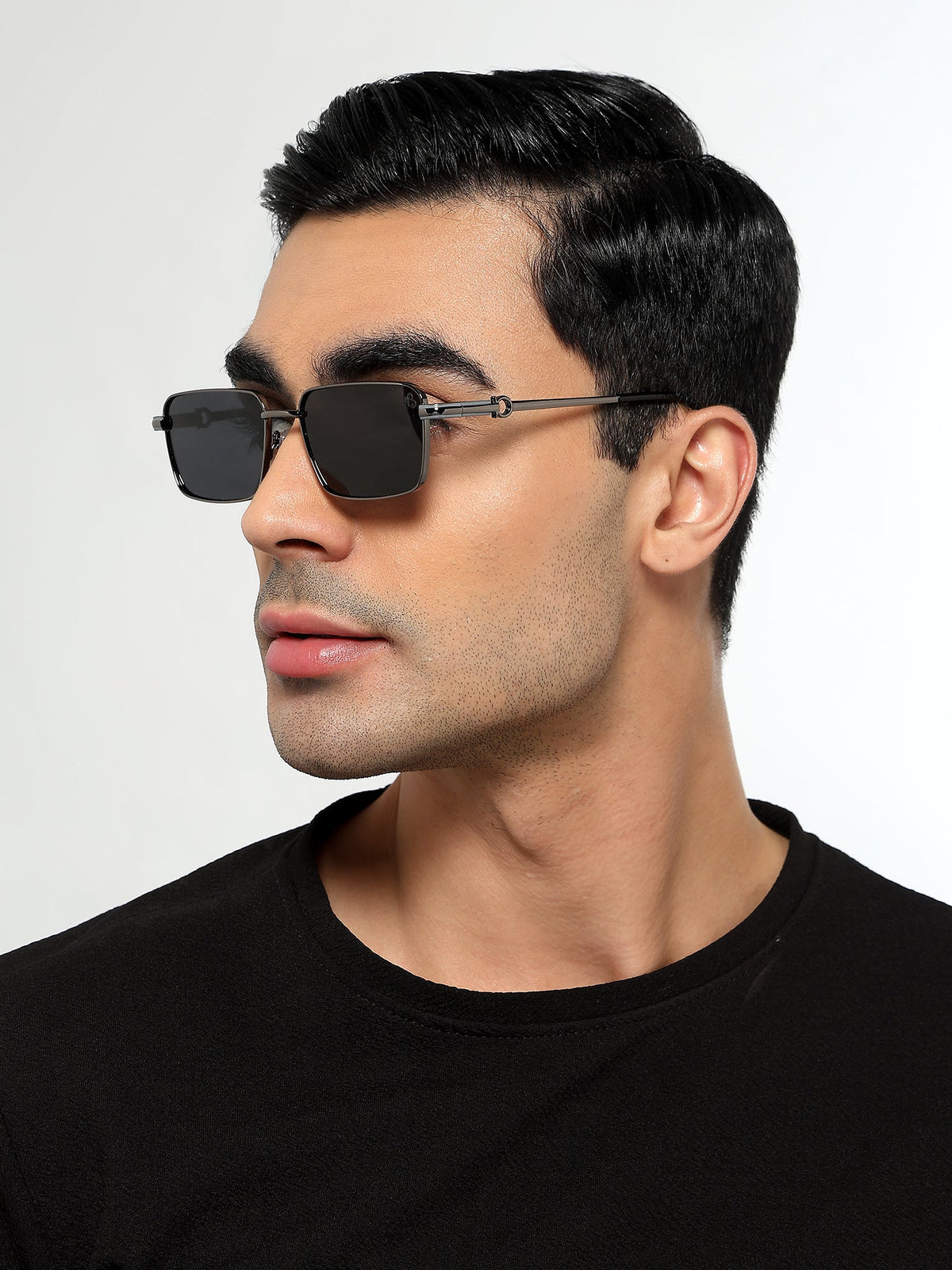 Mocha Grey Rectangle Sunglasses for Men and Women - view 1