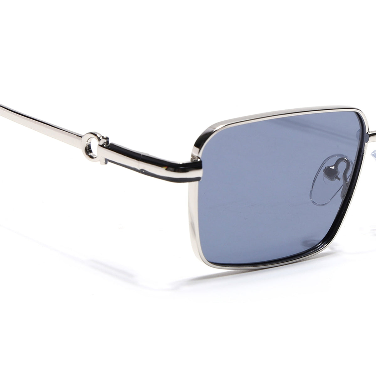 Mocha Silver Rectangle Sunglasses for Men and Women - view 4