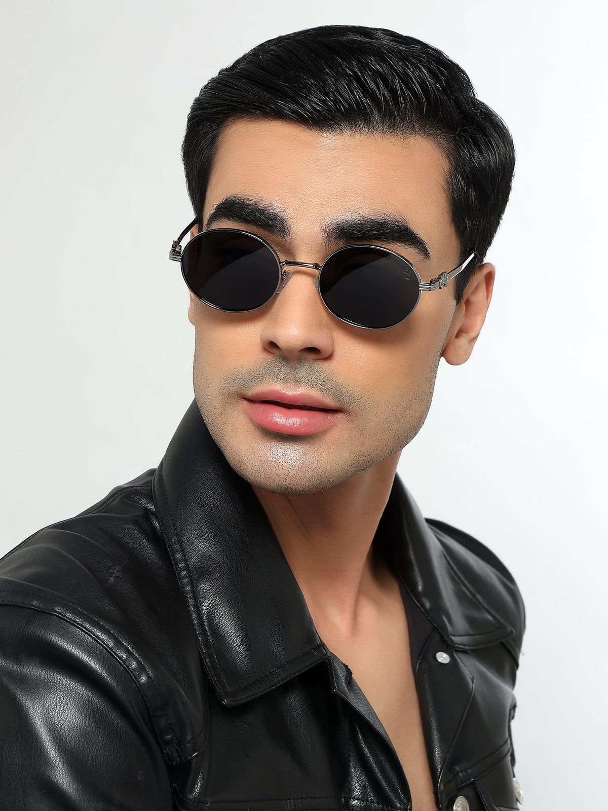 Simba Grey Oval Sunglasses for Men and Women - Style 2210 - view 1