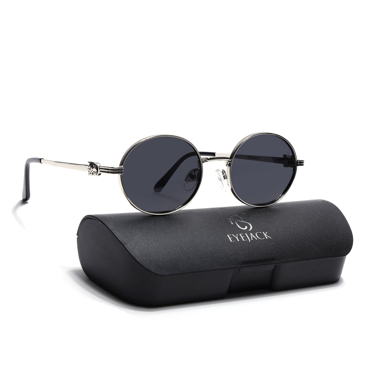 Simba Silver Oval Sunglasses for Men and Women - Style 2211 - with box packaging