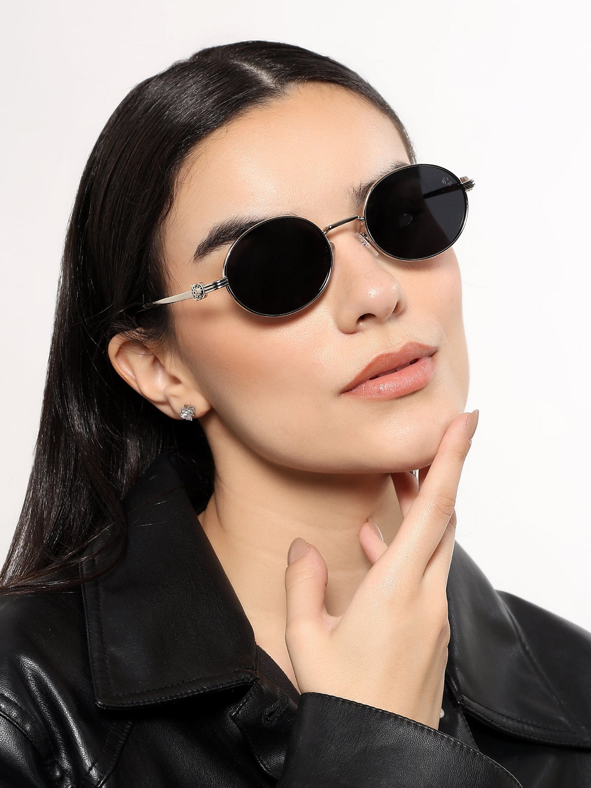 Simba Silver Oval Sunglasses for Men and Women - Style 2211 - view 2
