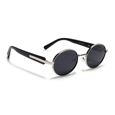 Cruze Silver Oval Sunglasses for Men and Women - view 2