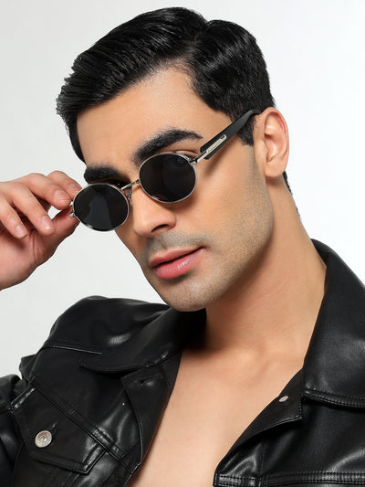 Cruze Silver Oval Sunglasses for Men and Women - view 1
