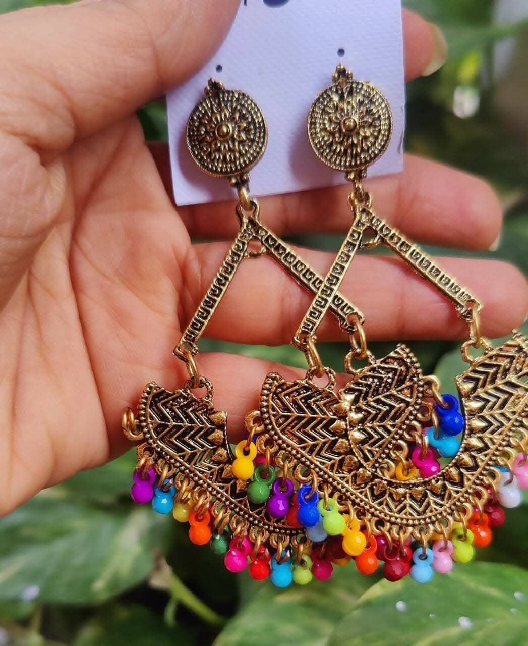Handbag Design Jhumka Earrings – Handcrafted Set of 2 MK Collections