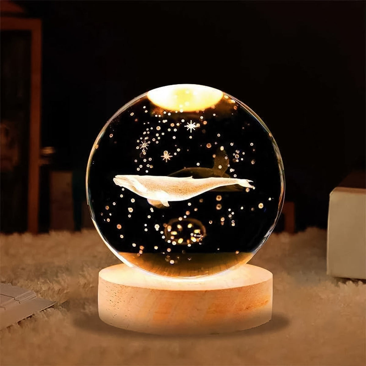 Fish 3d Crystal Ball Lamps With Base (1 Pc) HP DD