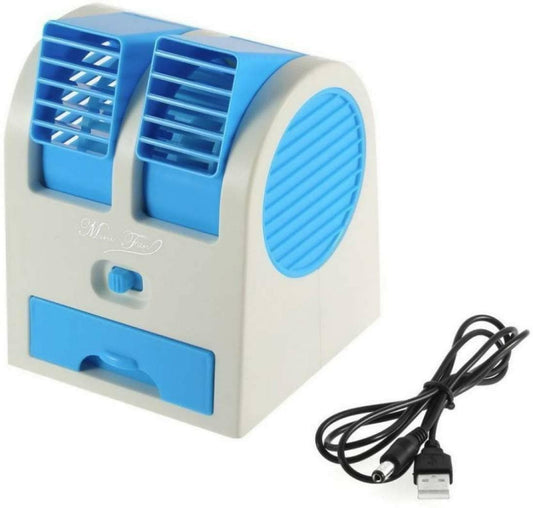 Mini Portable USB Charging Fan (Blue) - HalfPe