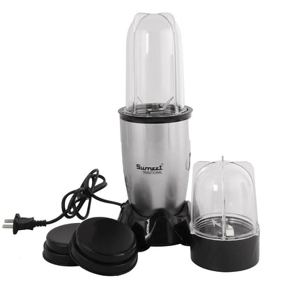 Sumeet Traditional Quick Blend Nutri Mixer/Grinder/Blender/Shaker, 2 Unbreakable Jars,500 Watt Powerful Copper Motor (Grey) - HalfPe