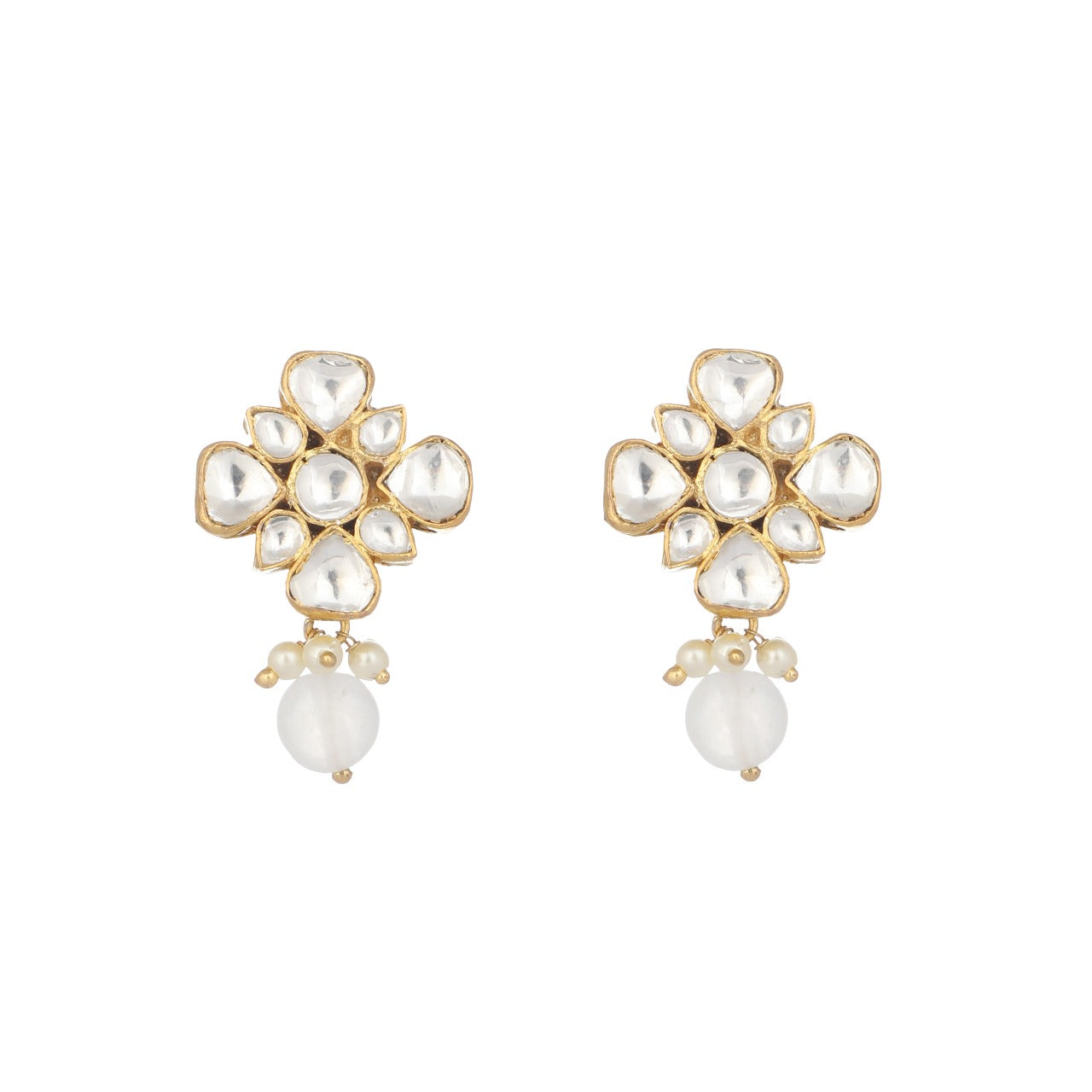 22K Gold Plated Kundan Paradise Stud Earrings