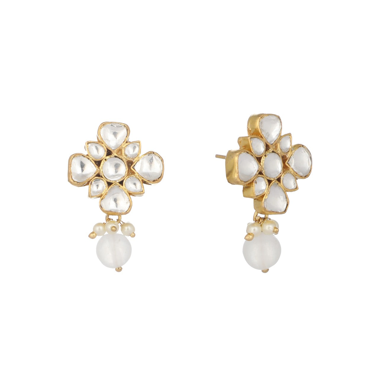 22K Gold Plated Kundan Paradise Stud Earrings