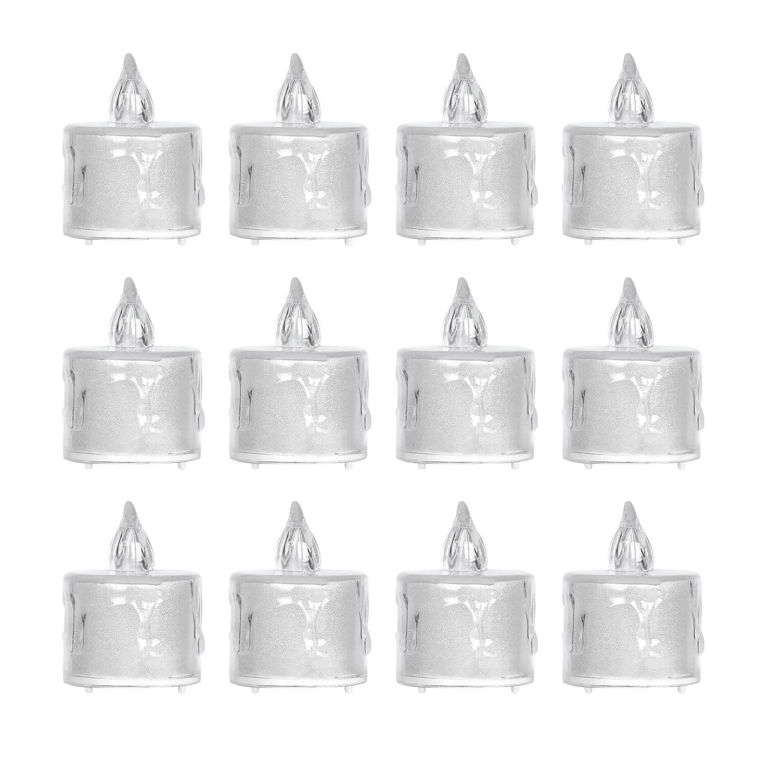 PROSPERRO LUMO by Parkash Candles Flameless and Smokeless Decorative Candles Festival Decorative Tealight (Set of 12 Pieces) - HalfPe