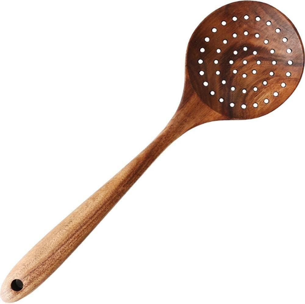 Wooden Skimmer Spoon for papad / poori (Single Piece) - HalfPe