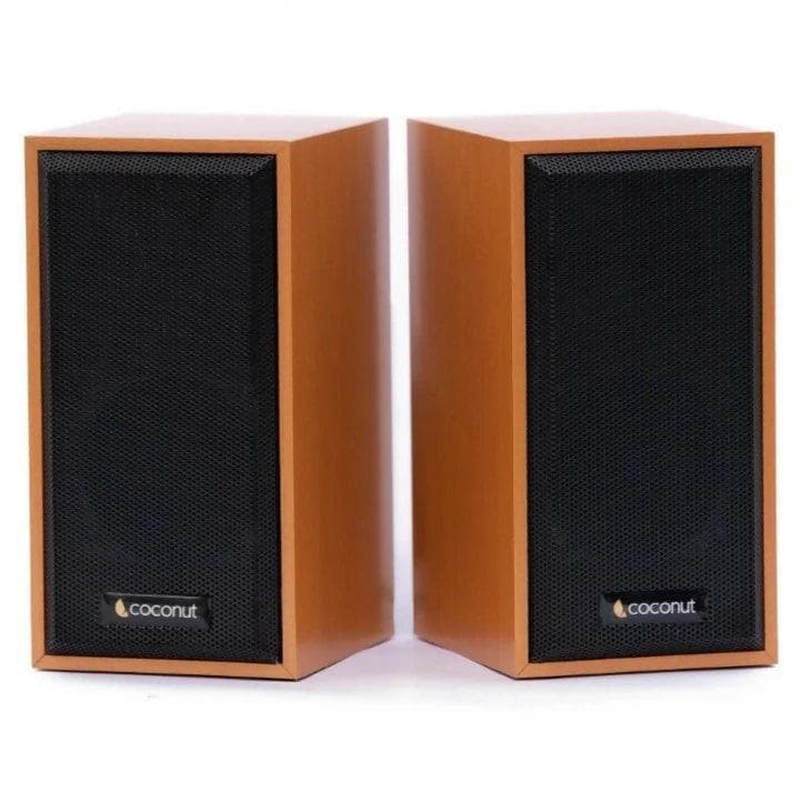 US02 Wooden USB Speakers for Laptop & Computer (Pack Of 2,Multi-Colour) - HalfPe