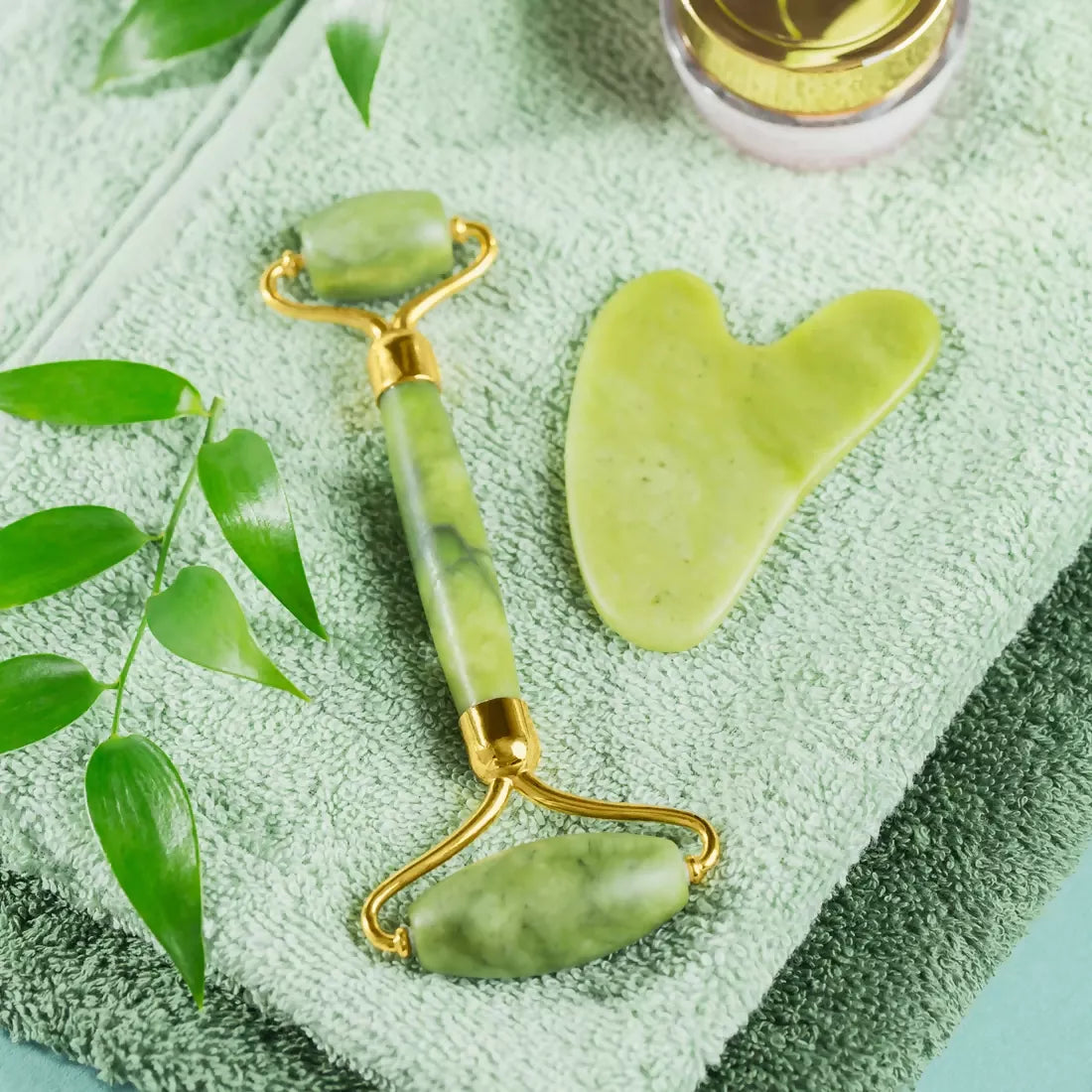 Jade Roller & Gua Sha Set for Glowing Skin & Face Massage (1 Pc) ABHI Mobiles