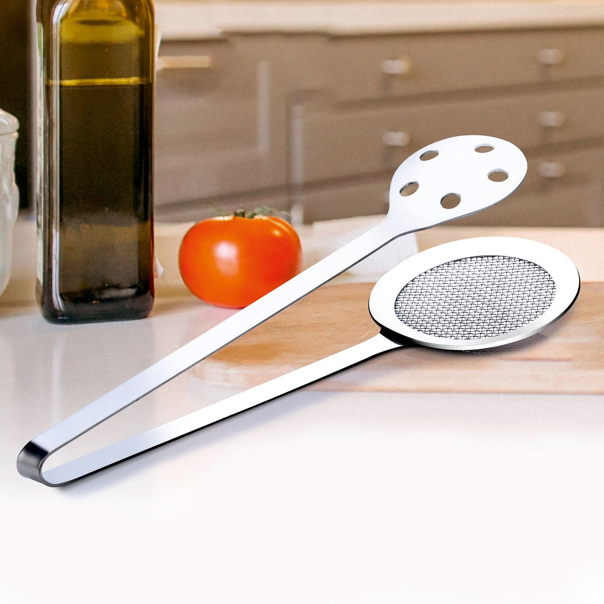 Apex Stainless Steel Skimmer Serving Tong – Durable Kitchen Tool for Safe Food Handling HP DD