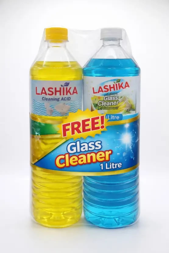 Lashika Cleaning Acid 1L with FREE Glass Cleaner 1L – Powerful Multi-Surface Cleaning Combo Mahathi Enterprises