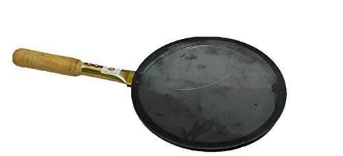 Quality Iron Tawa for Roti/Chapathi/Chapati with Wooden Handle - HalfPe