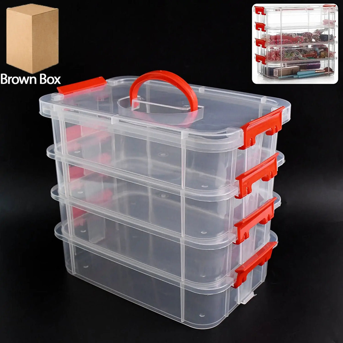 4-layer Transparent Multipurpose Plastic Storage Box HP DD