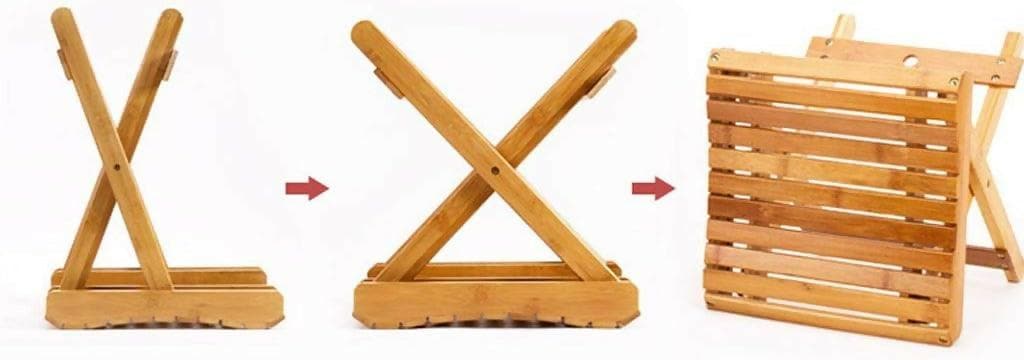 Folding Stool Made of Natural Materials, Household Portable Shower Seat - HalfPe