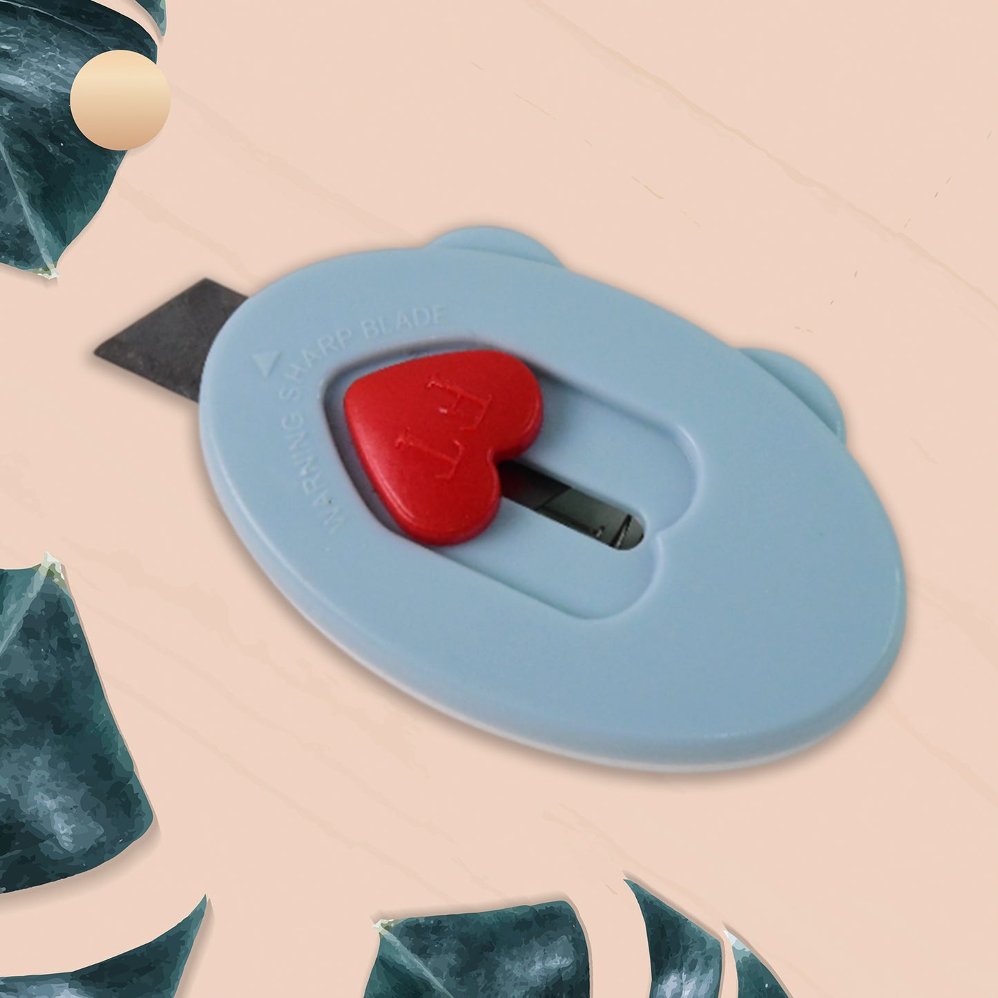 Mini Utility Cutter Knife With Heart-shaped Safety Lock (1 Pc)