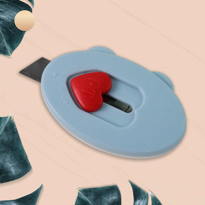 Mini Utility Cutter Knife With Heart-shaped Safety Lock (1 Pc)