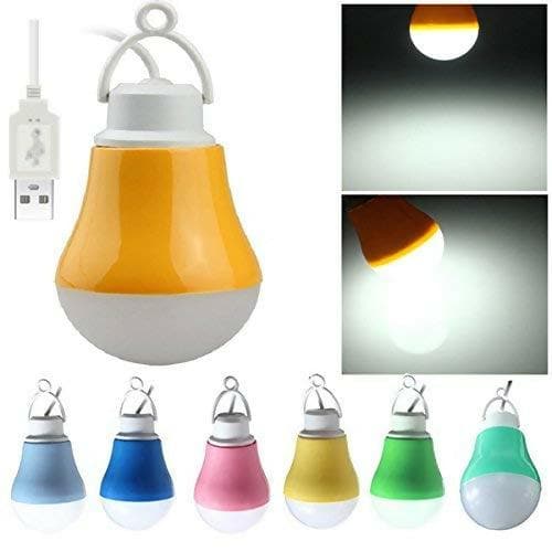 Mini Portable USB LED Bulb 9W with Hook (1 Piece, Random Colour) - HalfPe