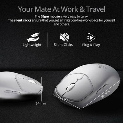 Jade Wireless Mouse + Bluetooth(Grey) - HalfPe