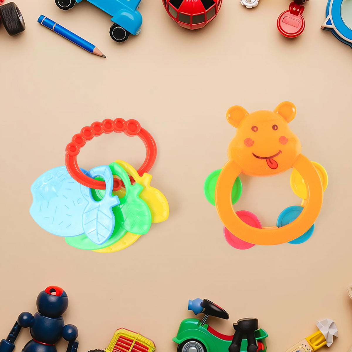 5 Pcs Set Baby Rattle Toys – Safe, Colorful, Lightweight Sound Toys for Infants