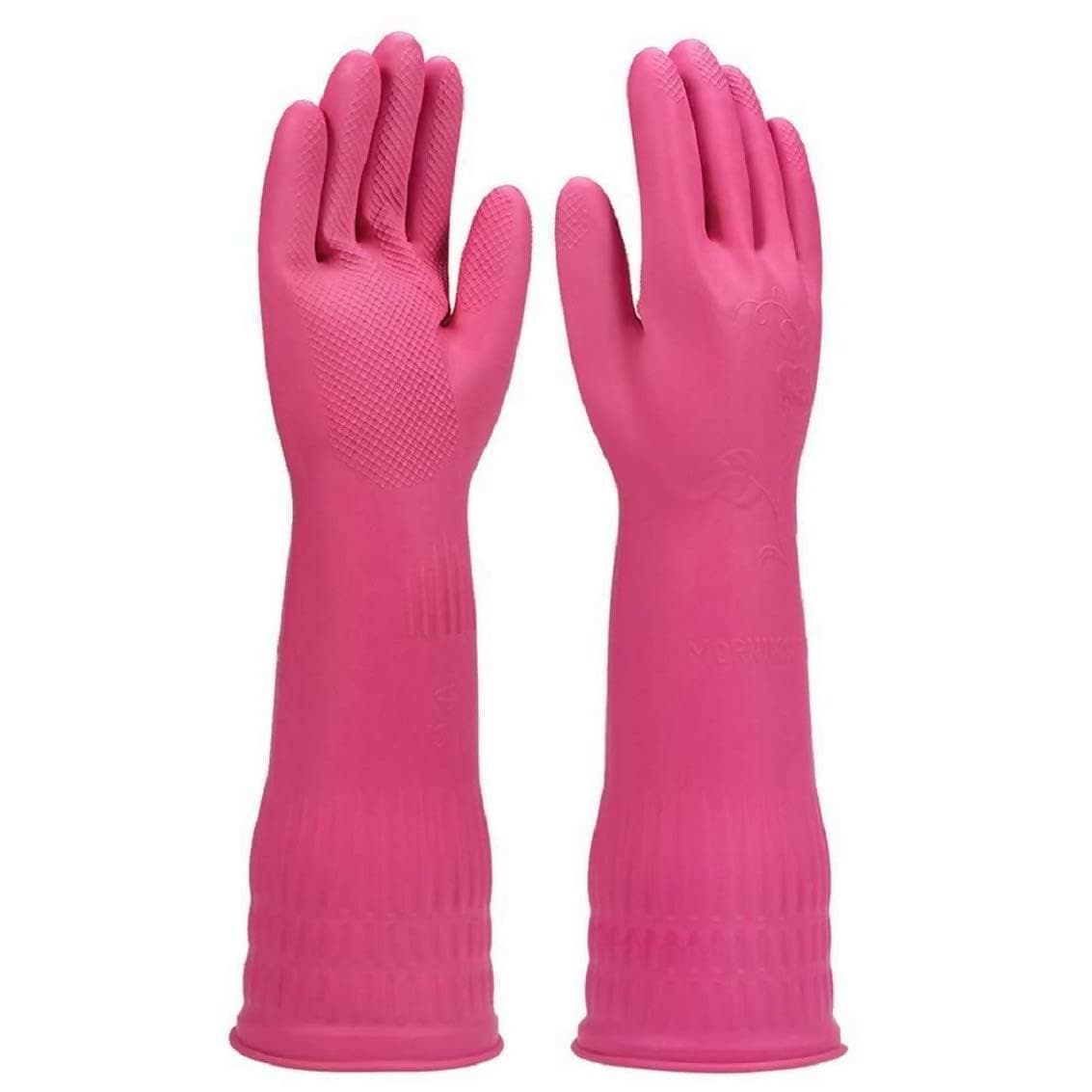 Eopzo Rubber Cleaning Gloves Kitchen Dishwashing Glove Waterproof Reuseable (1 Pair) - HalfPe