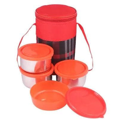 Lunch Box Containers Set Of 4 (Red 4,1000ml) - HalfPe