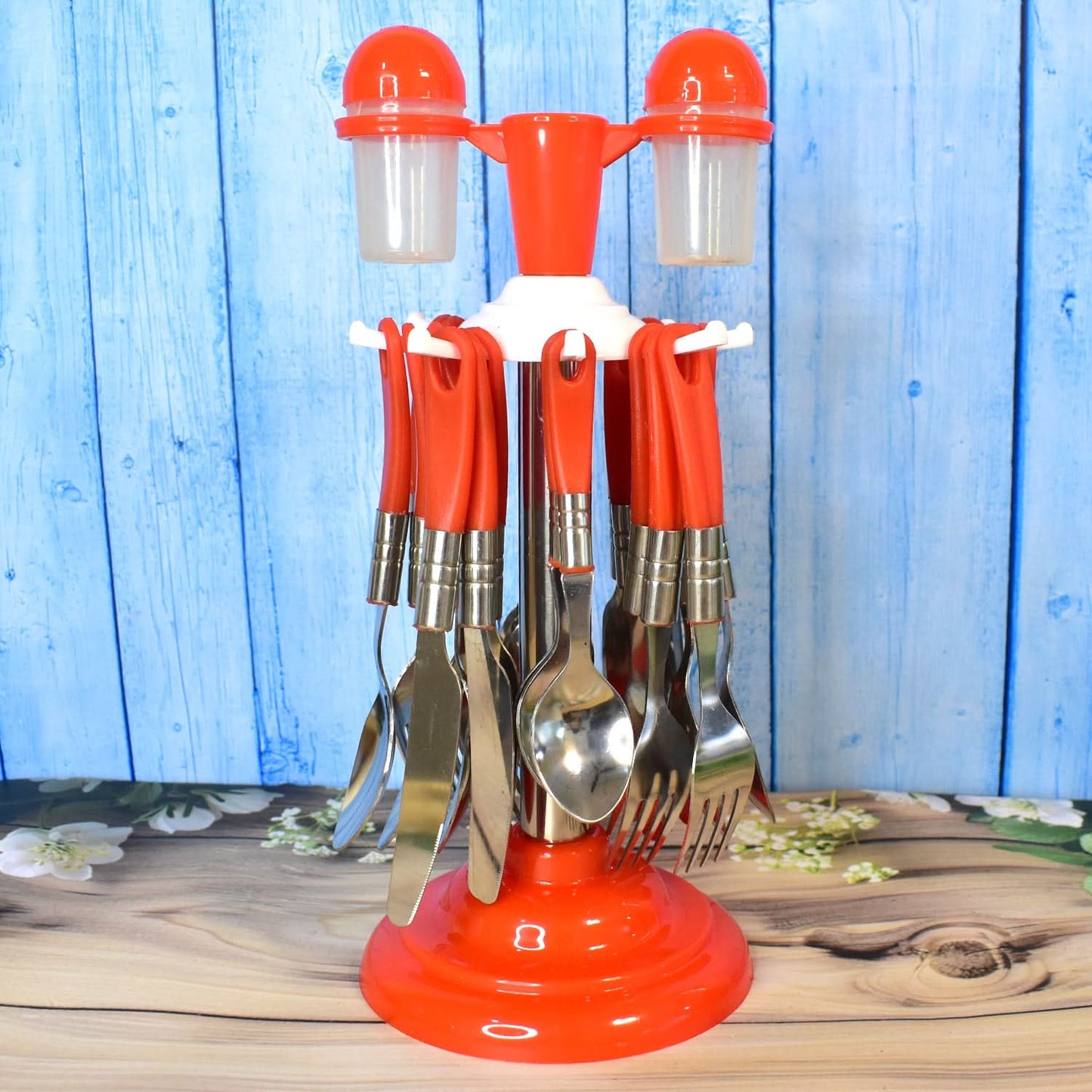 Luxury 26-Piece Stainless Steel Cutlery Set with Stand – Dining Table Essential