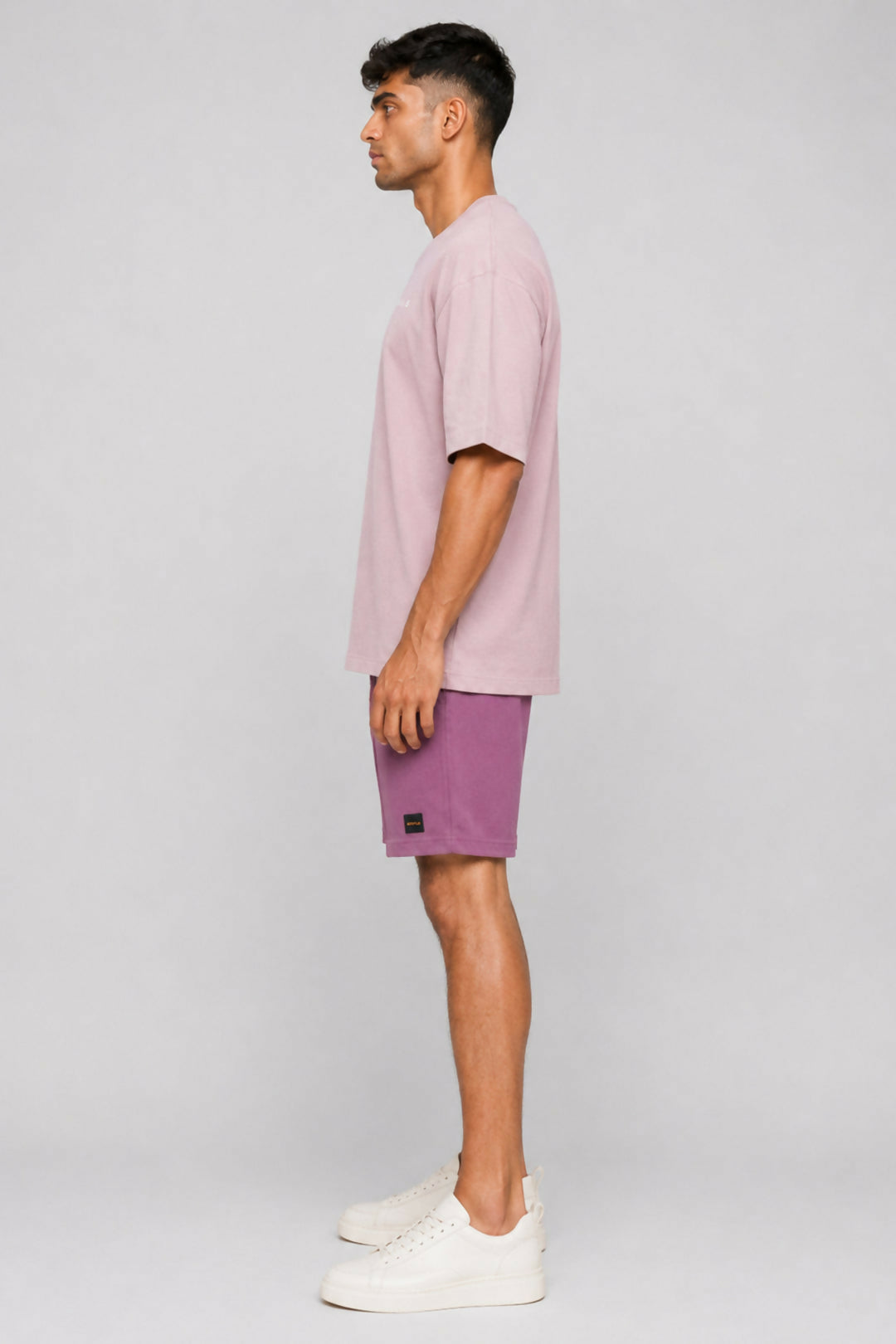 HUSTLE Essentials Men's Crew Neck Oversized T-Shirt – Pink(Oversized fit)