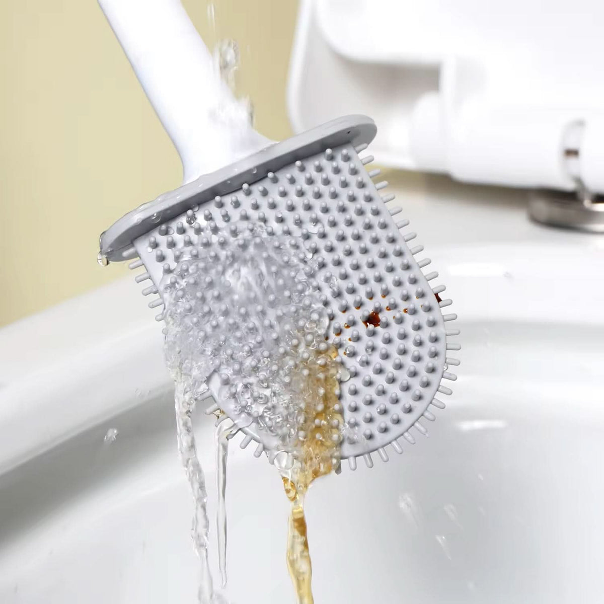 Portable Silicone Toilet Brush With Holder Flex Toilet Brush - Pack Of 1 HP DD