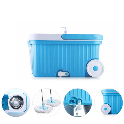 Sporty 360° Spin Mop with Big Wheels & Auto-Fold Handle