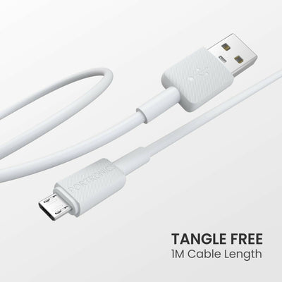 Portronics Konnect Link Micro USB Fast Charging Cable with 3.0A Output (White) Halfpe Deals