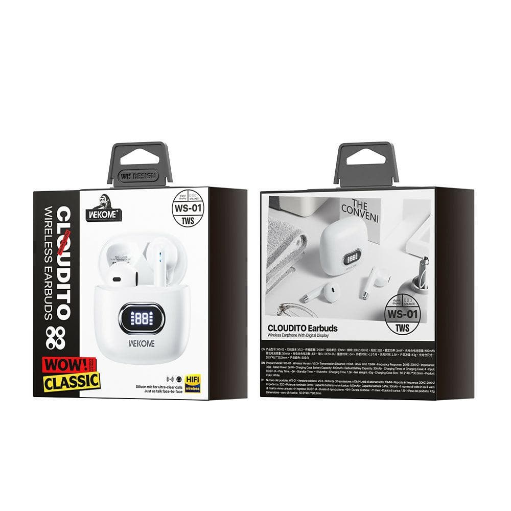 Wk-WS01-Earbuds(White) - HalfPe