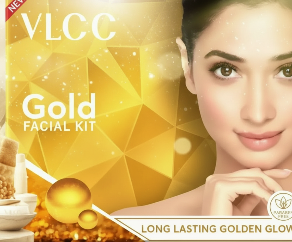 VLCC Gold Facial Kit. Bright & glowing skin - Parlour Glow (6 x 1.67 g)