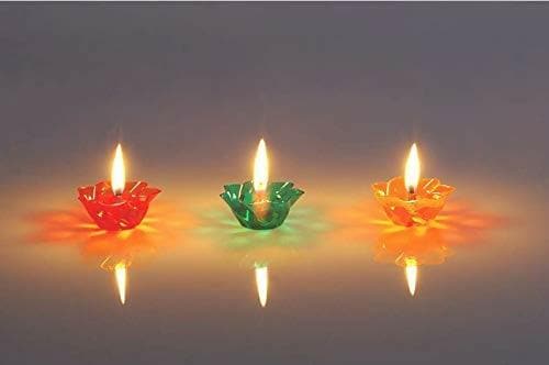 Transparent Made in India Reflection Decorative Diyas (Multicolour) - HalfPe