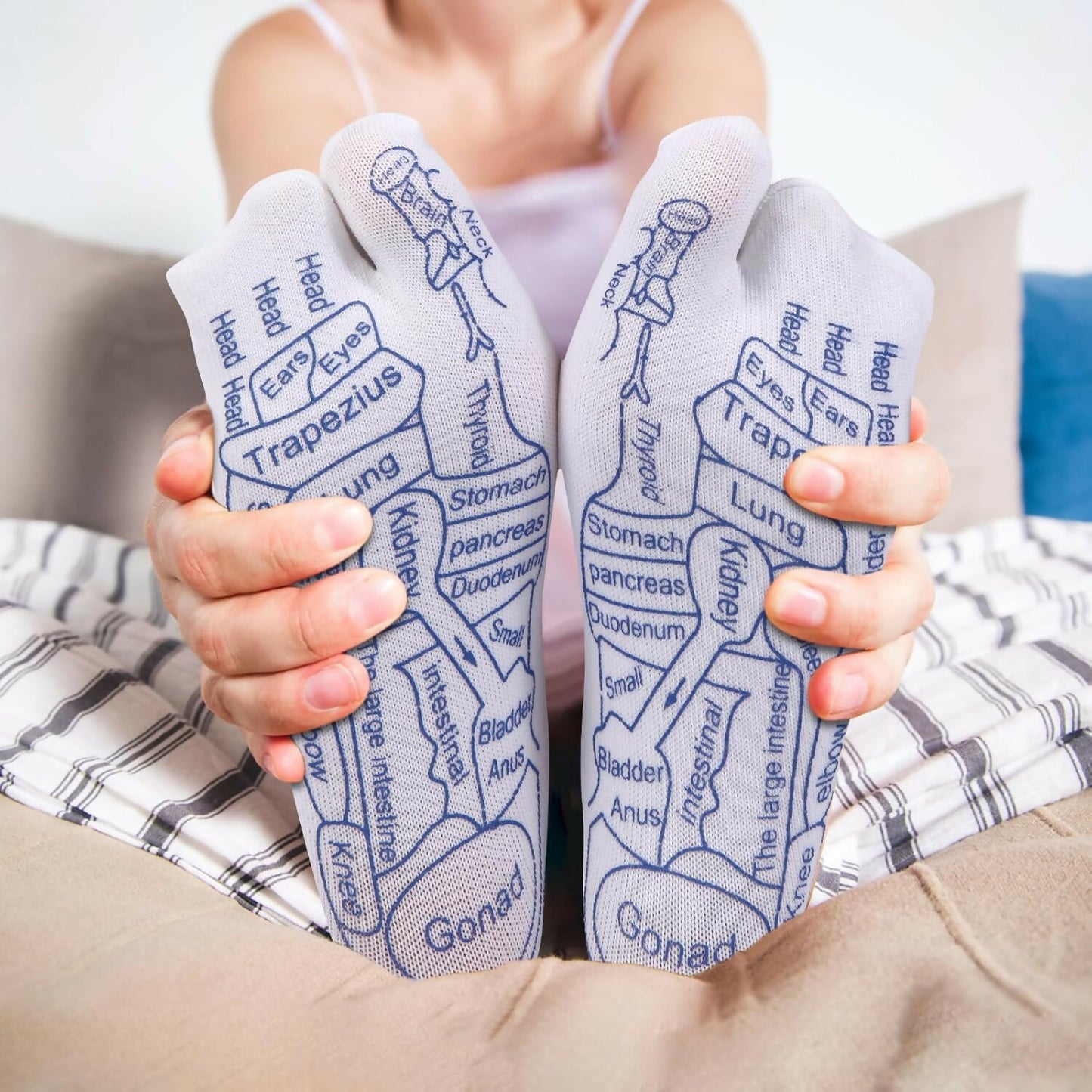 Foot Reflexology Socks with Massage Tool Acupressure Therapy Set for Pain Relief, Stress Reduction & Wellness Acupuncture Point Massage Socks for Relaxation & Health Care