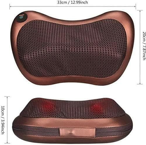 Neck Cushion Full Body Massager with Heat for Pain Relief Massage Machine (Brown) - HalfPe